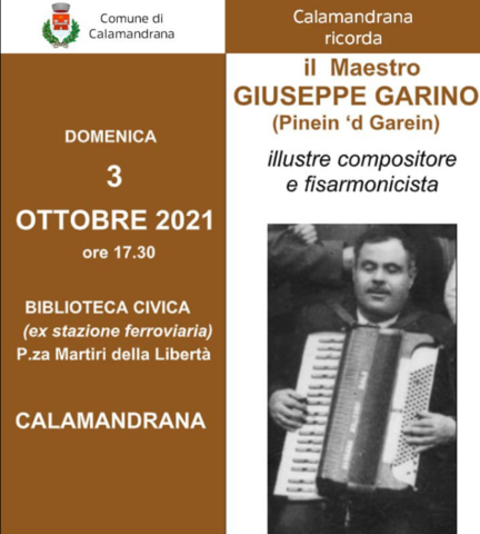 Calamandrana | Calamandrana ricorda Giuseppe Garino